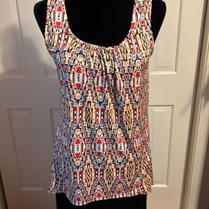 AB Studio geometric print tank top, size medium. EUC